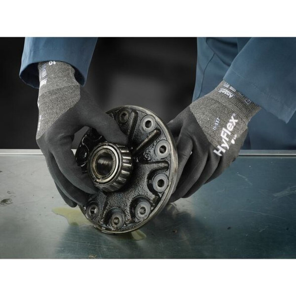 Cut Resistant Coated Gloves, Cut Level A2 ,Dipped ,Nitrile ,Sandy ,11 1 PR  11-537