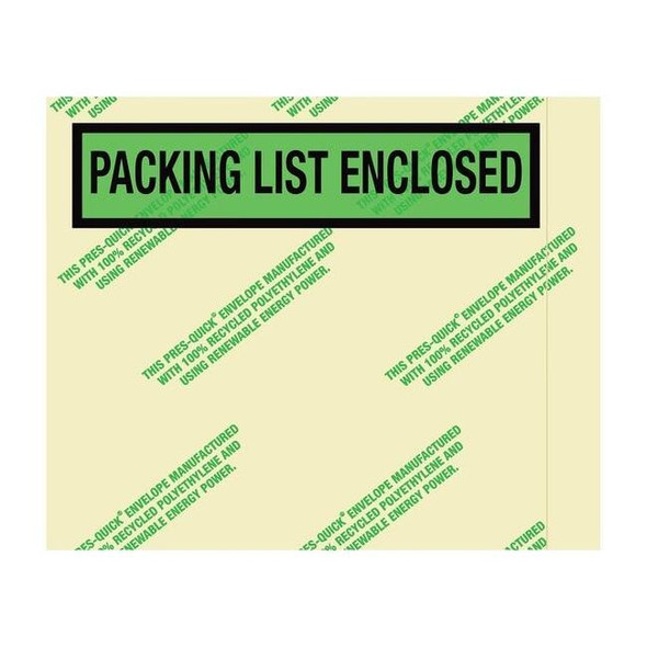 Envrmntal PckingLst Enclsd Envpe,4 1/2x5 1/2",Grn,PK1000