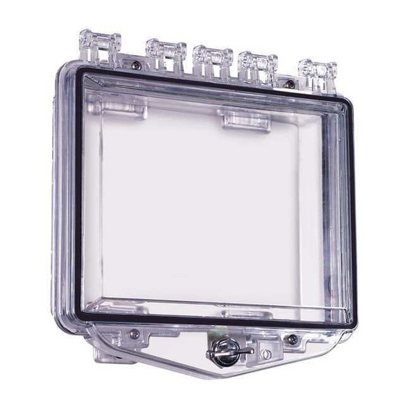 Enclosure, Polycarbonate, Surface Mount, 10 in W x 3 1/4 in H x 10 in D, Clear