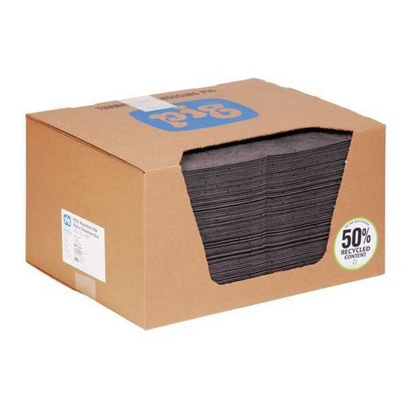 Pig Sorbent Pad, 17 gal, 15 in x 20 in, Universal, Gray, Polypropylene MAT154