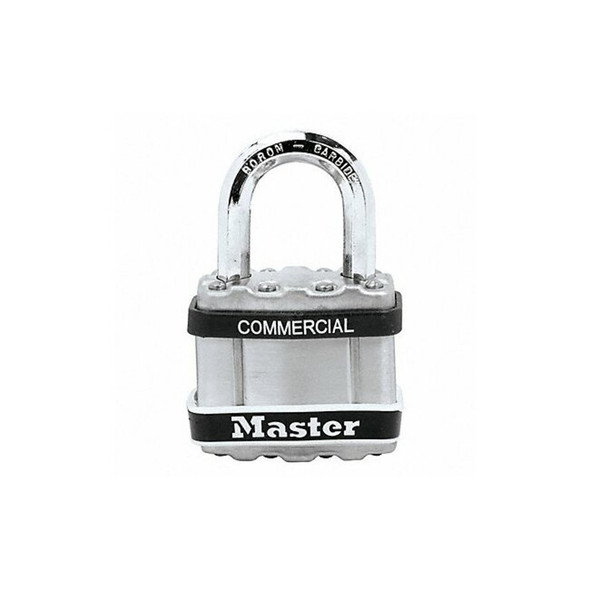Master Lock Keyed Padlock, 13/16 in,Rectangle,Silver M1STS