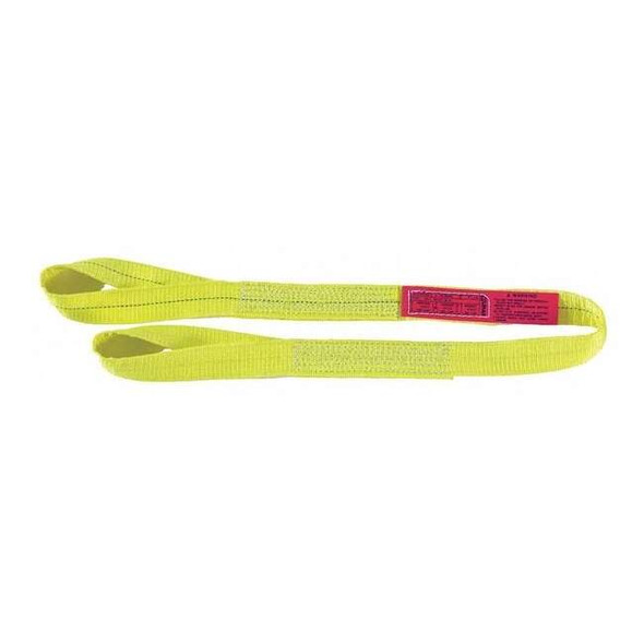 Lift-All Web Sling, Type 4, 6 ft L, 2 in W, Polyester, Yellow EE2802DTX6
