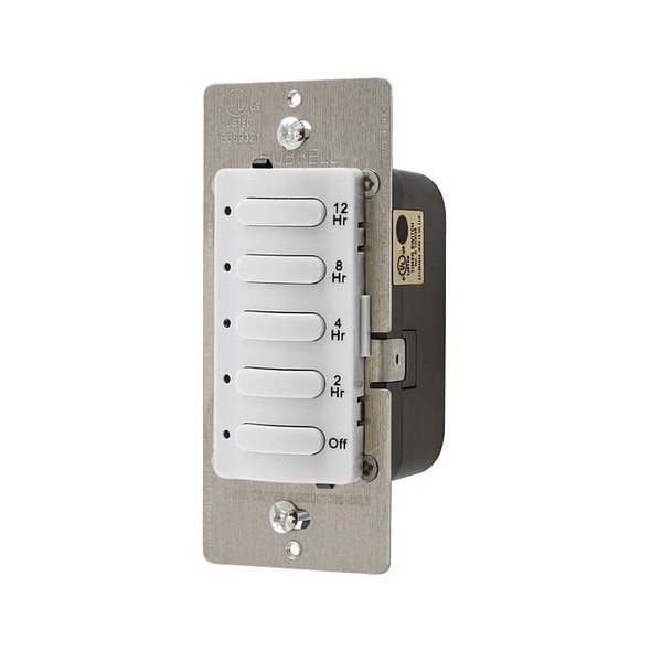 Hubbell Wiring Device-Kellems Countdown Timer, White, 120/277V AC DT5012W