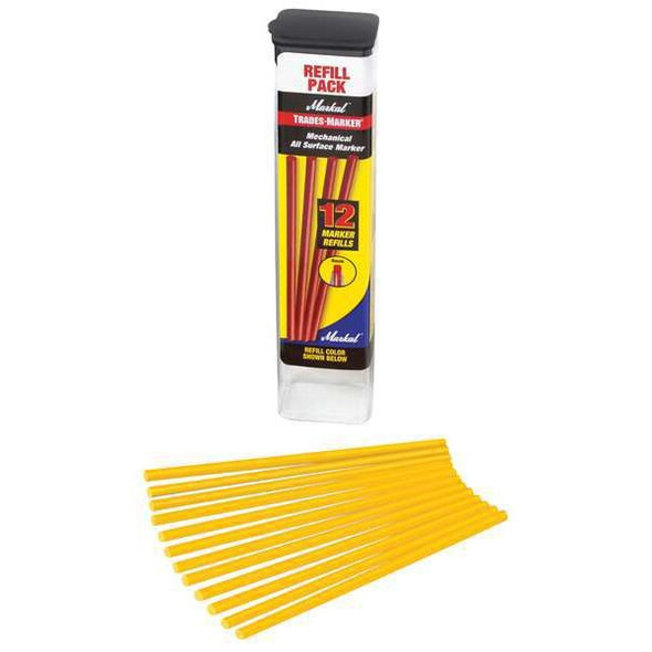 Markal Trades-Marker Refill Pack,Yellow,PK12 96241