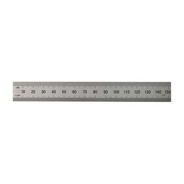 Mitutoyo Steel Rule,Rigid,6In,32/64ths/0.5/1mm 182-105