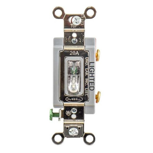 Illuminated Wall Switch,1-Pole,20A,Clear