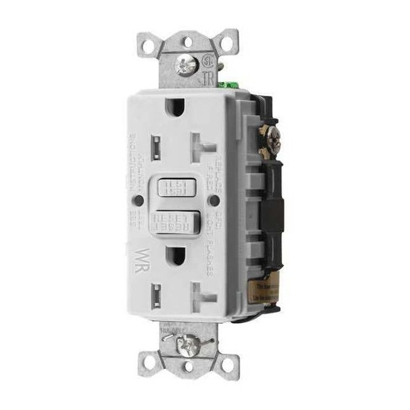 GFCI Receptacle, 20A, 125VAC, 5-20R, White