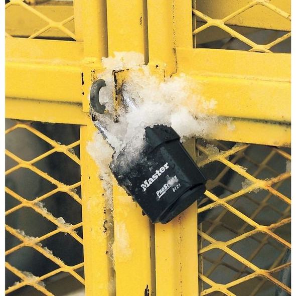 Padlock, Keyed Different, Standard Shackle, Rectangular Steel Body, Boron Shackle, 7/8 in W