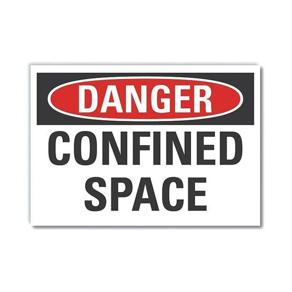 Lyle Decal Danger Confined Space,10"x7", LCU4-0364-ND_10X7 LCU4-0364-ND_10X7