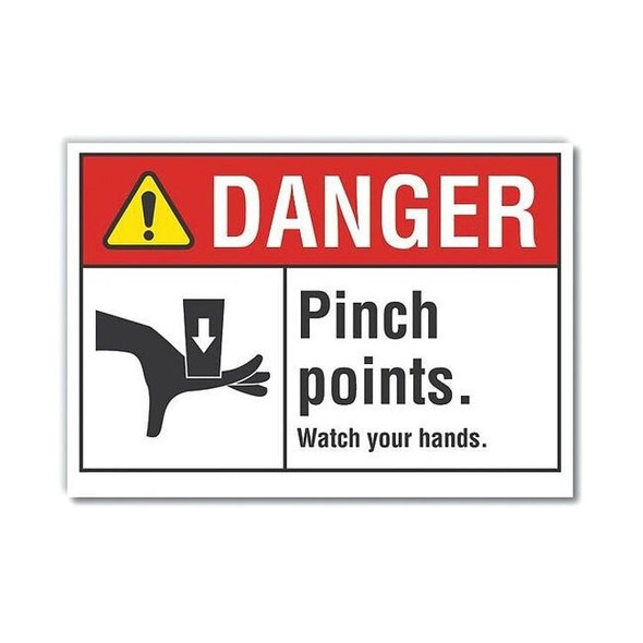 Danger Sign, 5 in Height, 7 in Width, Polyester, Horizontal Rectangle, English