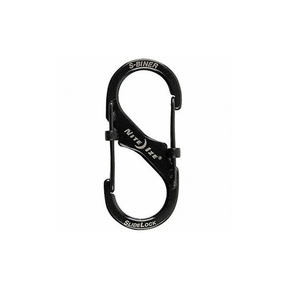 Nite Ize Double Carabiner, Slide Lock, Stainless Steel, Black LSB2-01-R3