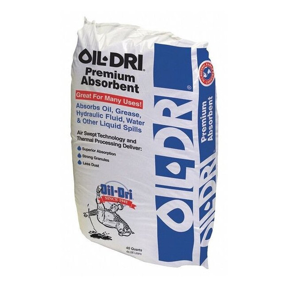 Oil-Dri Loose Sorbent, 180 gal, Universal, Brown, Red, 40 PK I05040G40
