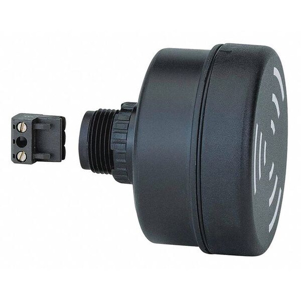 Beacon Warning Sounder Light, Black, 24V AC/DC, 0 FPM, 72 mm Dia., Panel/Conduit