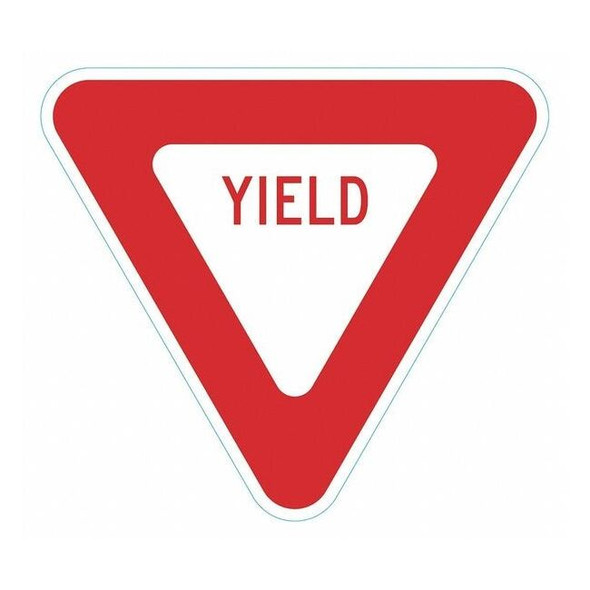 YIELD Traffic Sign, 18 in Height, 18 in Width, Aluminum, Triangle, English