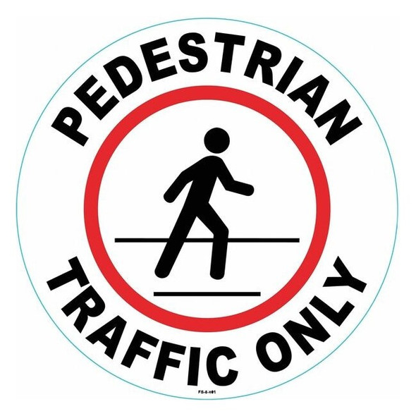 Anti-Slip Floor Sign, 8 in H, 8 in W, Vinyl, Circle, English, FS-8-801,PK2