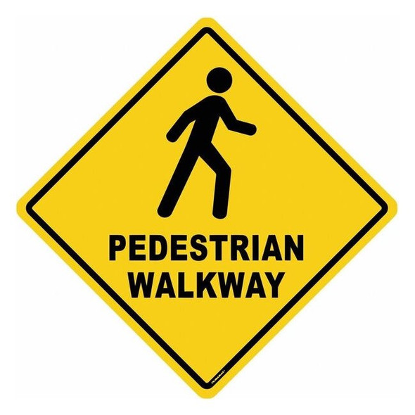 Floor Sign, 17 in H, 17 in W, Vinyl, Diamond, English, FS-DIAM-501