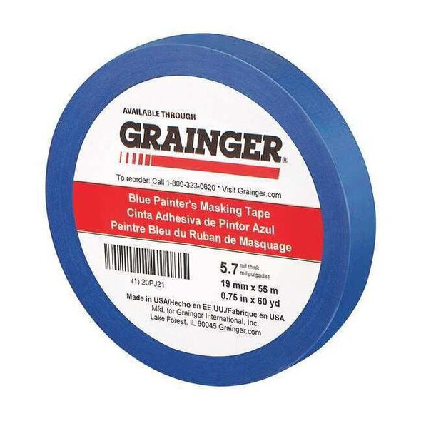 Painter's Tape, Blue, 3/4 in W, 60 yd L, 5.7 mil Thick, CP 27