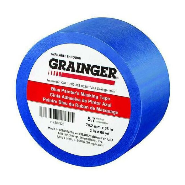 Painter's Tape, Blue, 3 in W, 60 yd L, 5.7 mil Thick, CP 27
