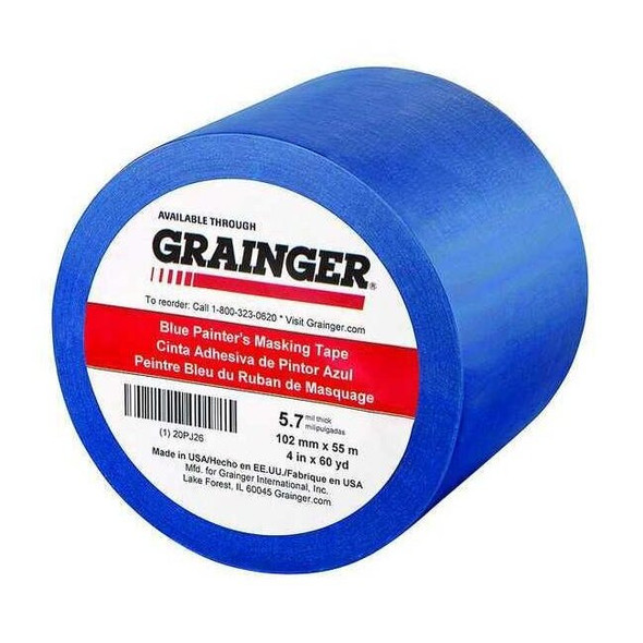 Painter's Tape, Blue, 4 in W, 60 yd L, 5.7 mil Thick, CP 27