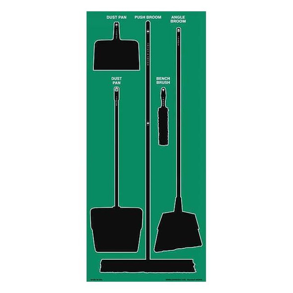 Manufacturer Varies Shadow Board, 68 in H, 30 in W, Green 34GN34