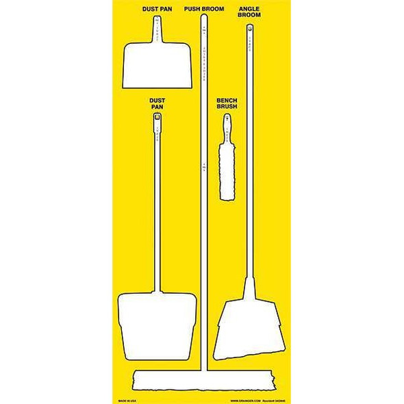 Manufacturer Varies Shadow Board,Ultra Aluma-Lite,Yellow 34GN48