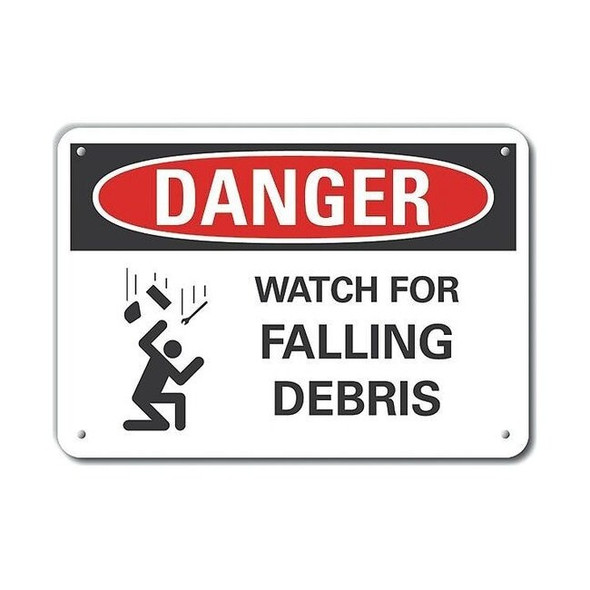 Lyle Alum Danger Watch For Falling,10"x7", LCU4-0255-NA_10X7 LCU4-0255-NA_10X7