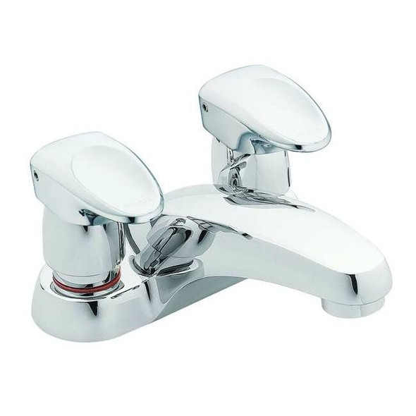 Moen Commercial Metering 4" Mount, 2 Hole Low Arc Bathroom Faucet, Chrome 8886