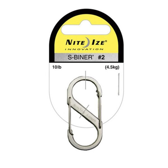 Nite Ize 2" L, Stainless Steel, Silver SB3-03-11