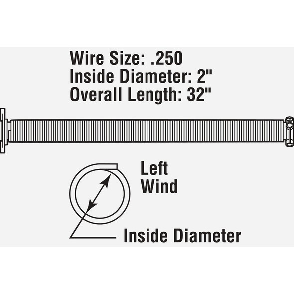 Prime-Line 2 In. x 32 In. Left Wind Garage Door Torsion Spring GD 12235 231151
