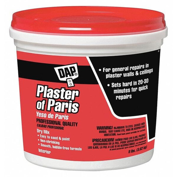 Dap Plaster of Paris, 8 lb, Bag, White, Plaster of Paris 10310