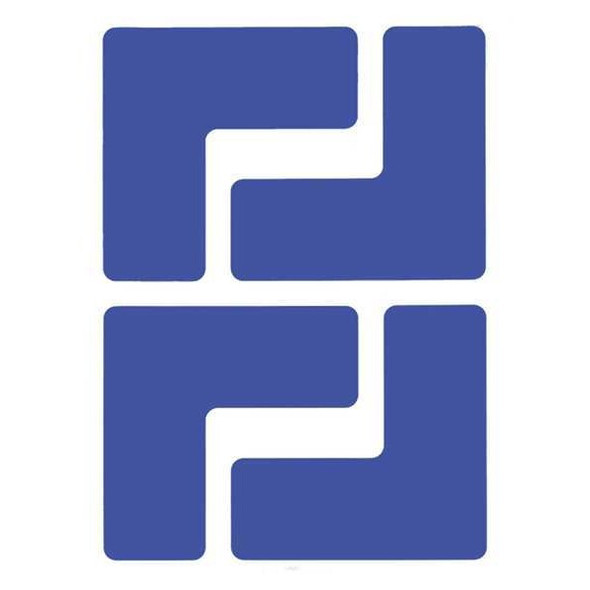 Floor Marking Tape, Polyester, Solid, Blue, 2 in W., 8 mil Thickness, 20 PK