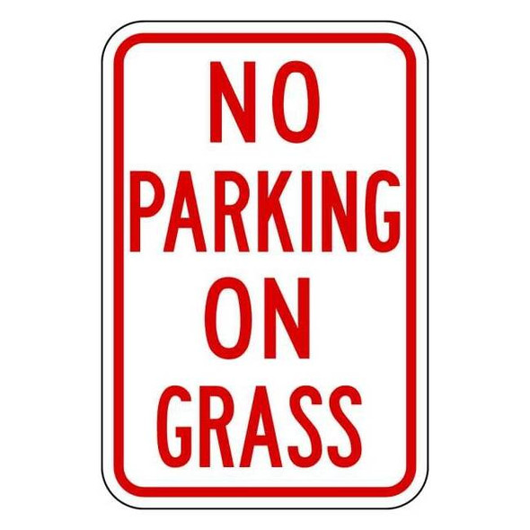Lyle No Parking Sign, 12" W, 18" H, English, Aluminum, White NP-027-12HA