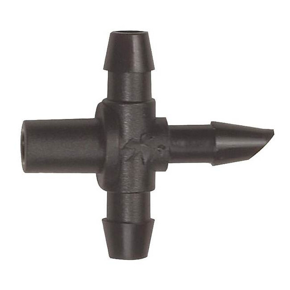 Rain Bird Tee,1/4 In. Tubing,Black, Plastic,PK10 BT25/10PS