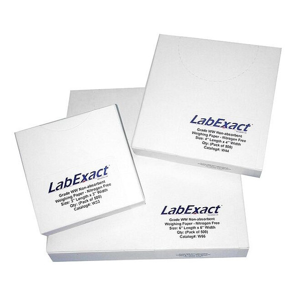 Labexact Weighing Paper,4 In. L,4 In. W,PK500 12L006