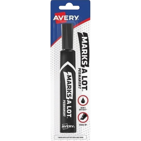 Marks-A-Lot Black Regular Chisel Tip Permanent Marker 17888