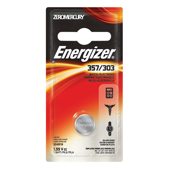 Energizer® 357 Batteries, 3/Pkg