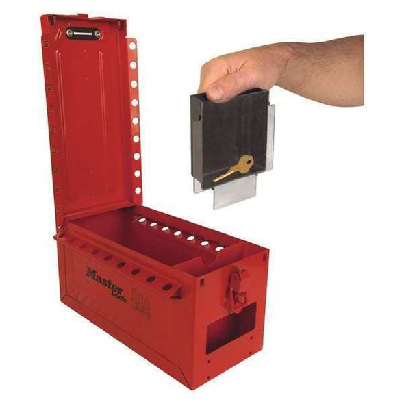 Master Lock Group Lockout Box,Red,5-43/64" H S601