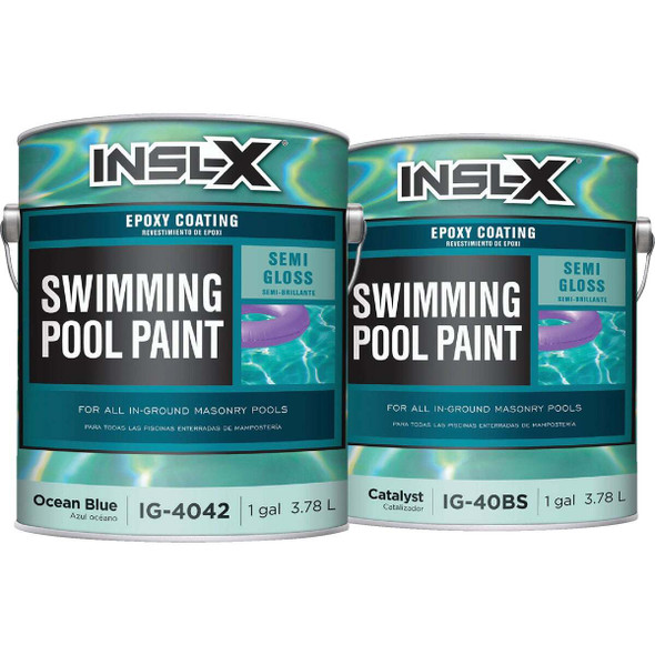 Insl-X Ocean Blue Semi-Gloss 2-Part Epoxy Pool Paint IG4042S99-2K
