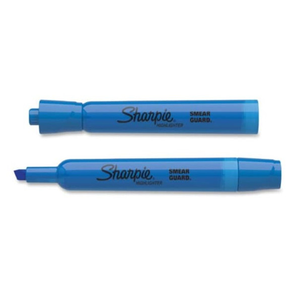 Sharpie Smear Guard Highlighter, Chisel Tip Blue PK12 25010B