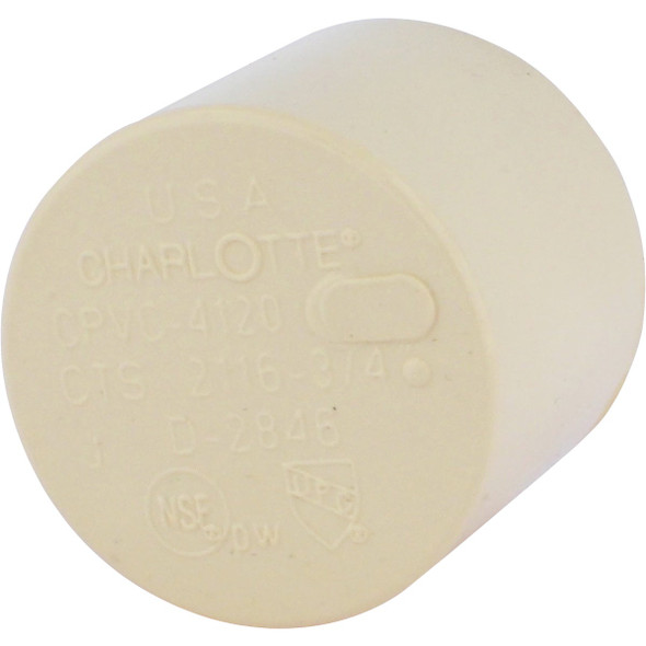 Charlotte Pipe 3/4 In. Slip Solvent Weld CPVC Cap CTS 02116  0800