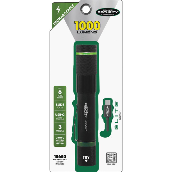 Police Security Dover LED Rechargeable Focusing Flashlight 98295 845224