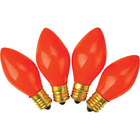 Home Impressions C7 Orange Ceramic 125V Replacement Light Bulb (4-Pack) 905313