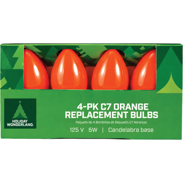 Home Impressions C7 Orange Ceramic 125V Replacement Light Bulb (4-Pack) 905313 905313