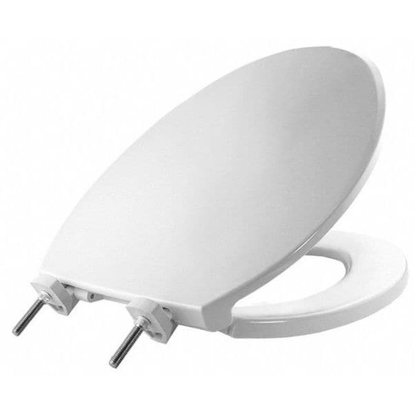 Bemis Toilet Seat With Cover, Plastic, Elongated, White 7600T 000