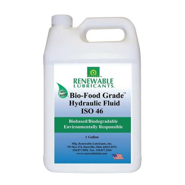Renewable Lubricants Bio-Food Grade Hydraulic Fluid, 1 gal., ISO 46 87133
