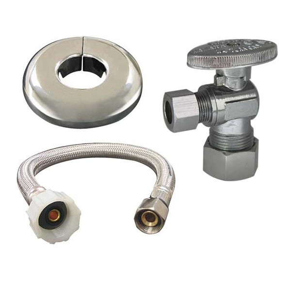 Kissler Water Supply Kit,3/8,12in.L,SS,Comp 88-1025