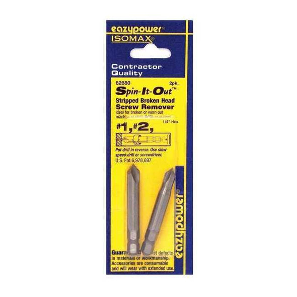 Eazypower Damaged Screw Remover,No.1,No.2,PK2 82680