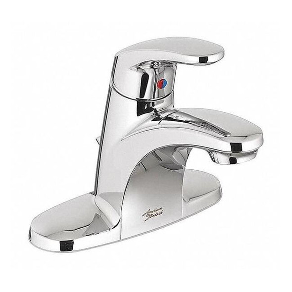 Manual Mid Arc Bathroom Faucet, 4" Mount, Chrome 3 Hole