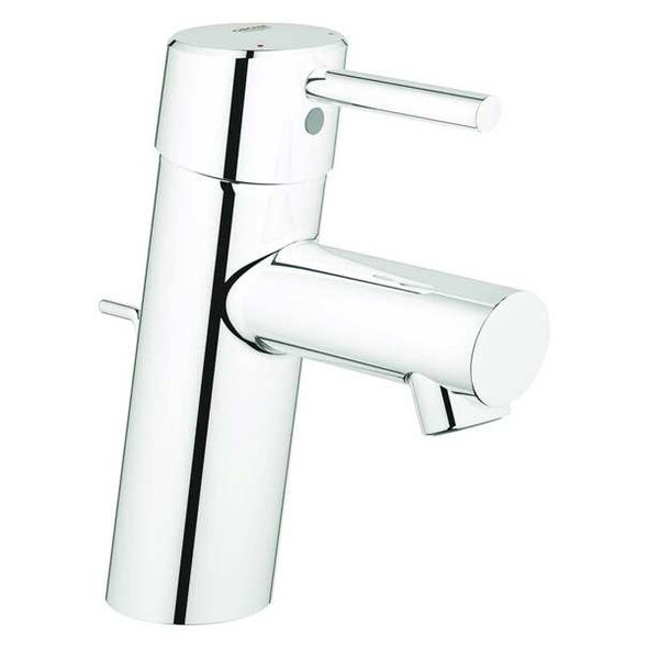 Manual Straight Spout Bathroom Faucet, Single Hole Mount, Chrome 1 Hole