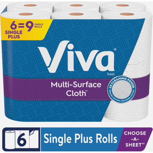 Viva Multi-Surface Cloth Choose-A-Sheet Single Plus Paper Towels (6 Single Plus) Viva Multi-Surface Cloth Choose-A-Sheet Single Plus Paper Towels (6 Single Plus)